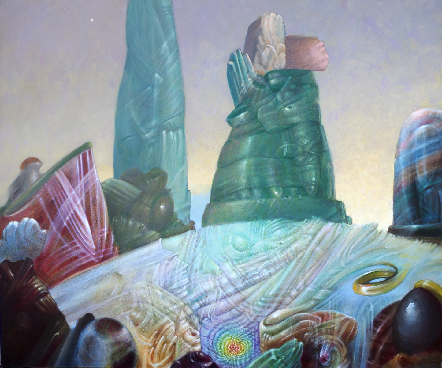 Original oil painting on canvas by James Bursenos 57 x 69 inches | Threshold