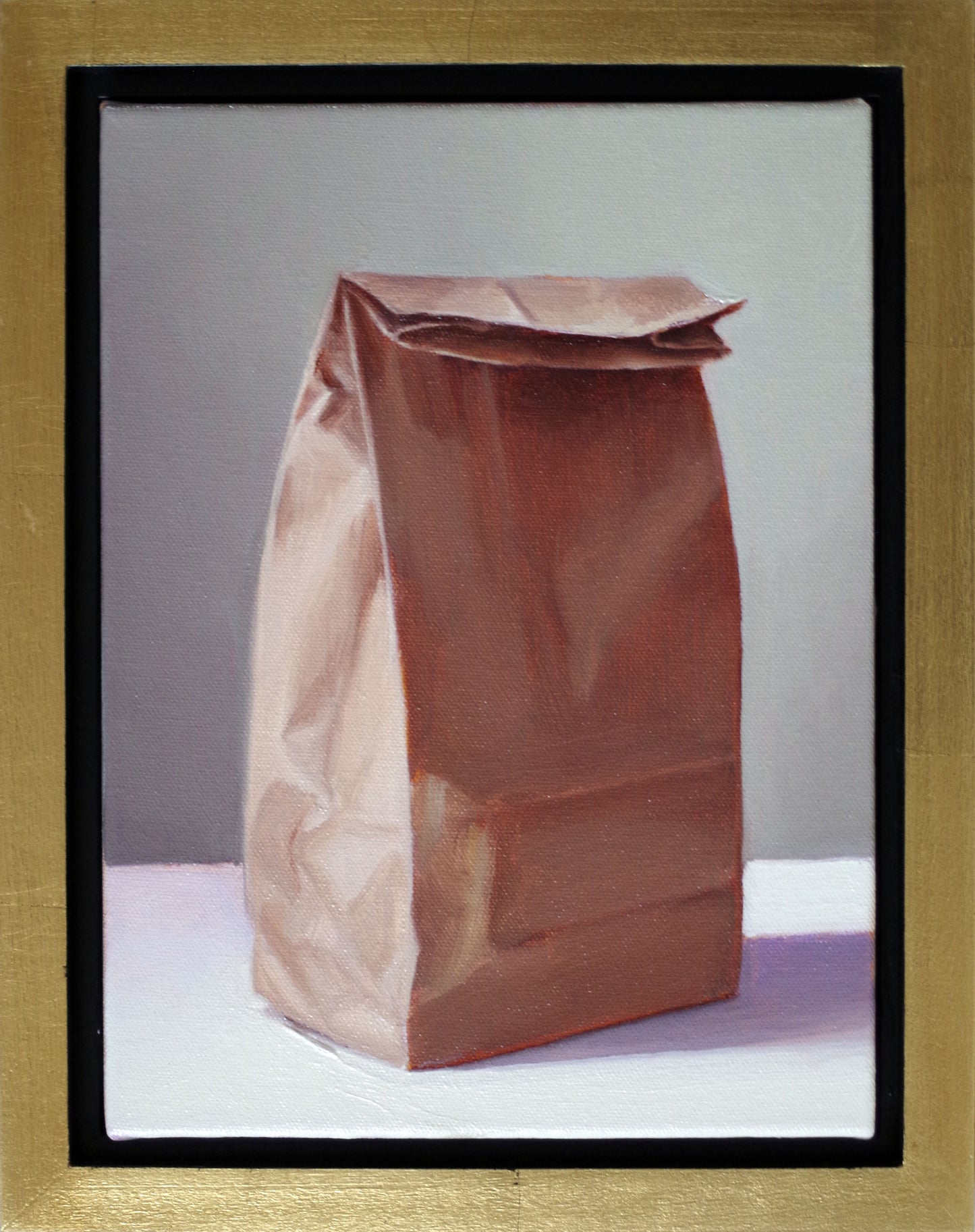 Original oil painting on canvas by James Bursenos 9 x 12 inches | Closed Bag