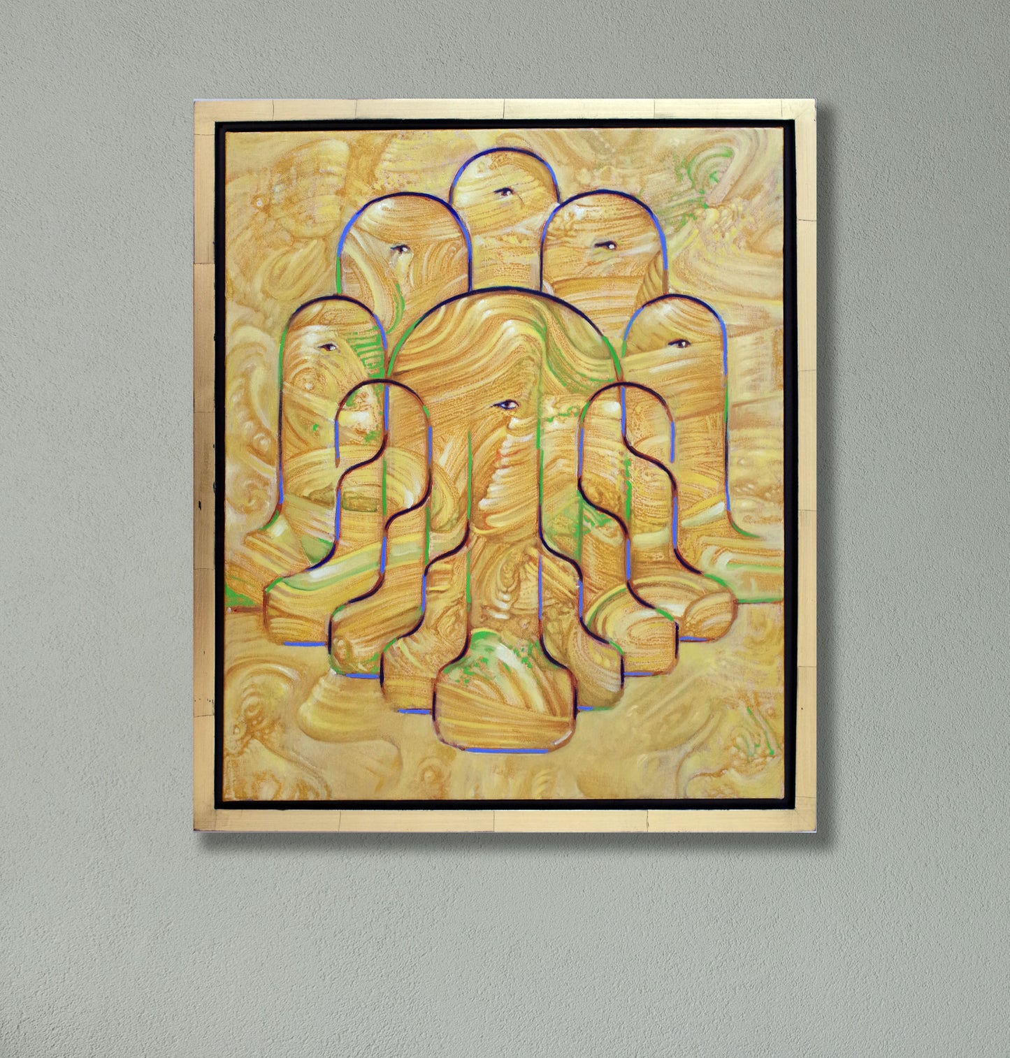 Hive Mind Oil Painting – Original Framed Surrealist Art 20x24