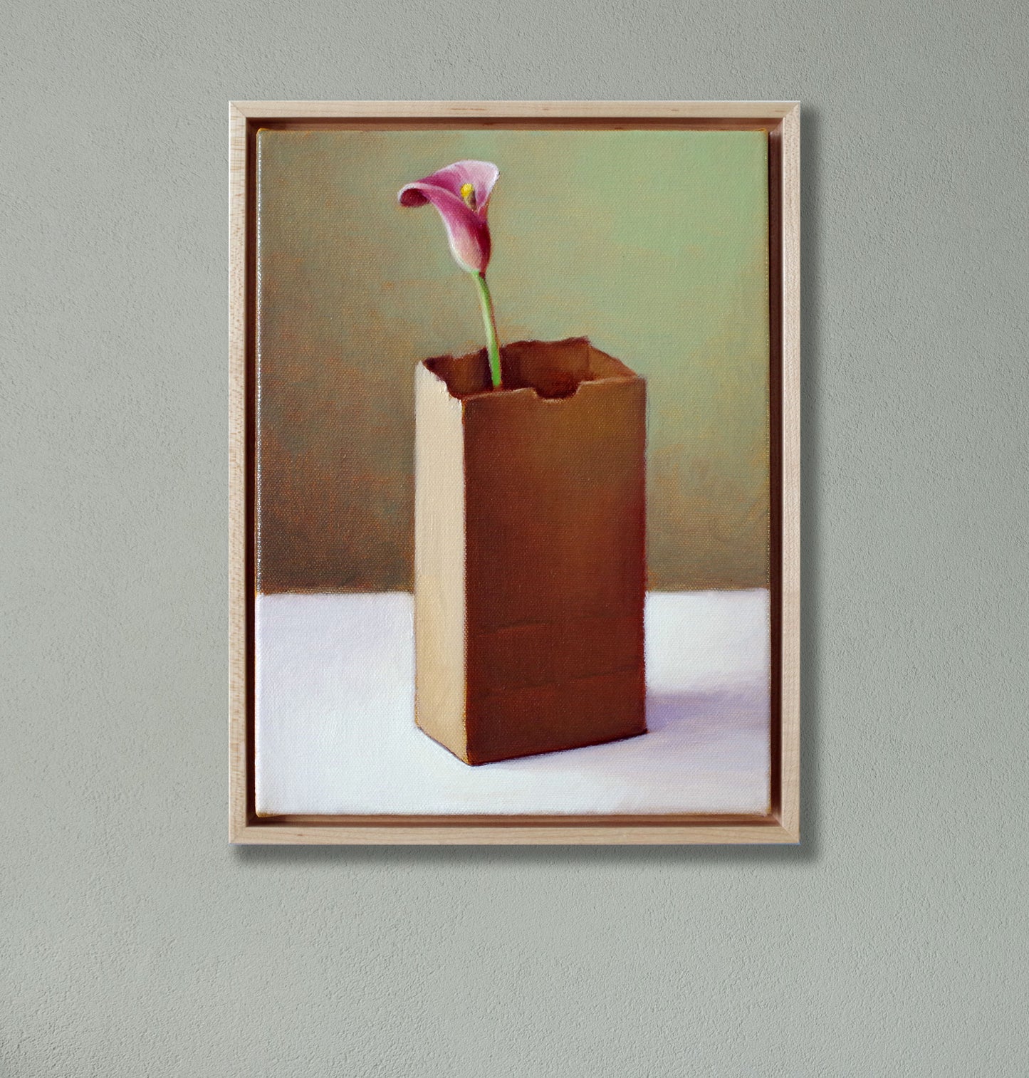 Original Oil Painting, Still Life (8x10) | Calla Lily in Ceramic Vase