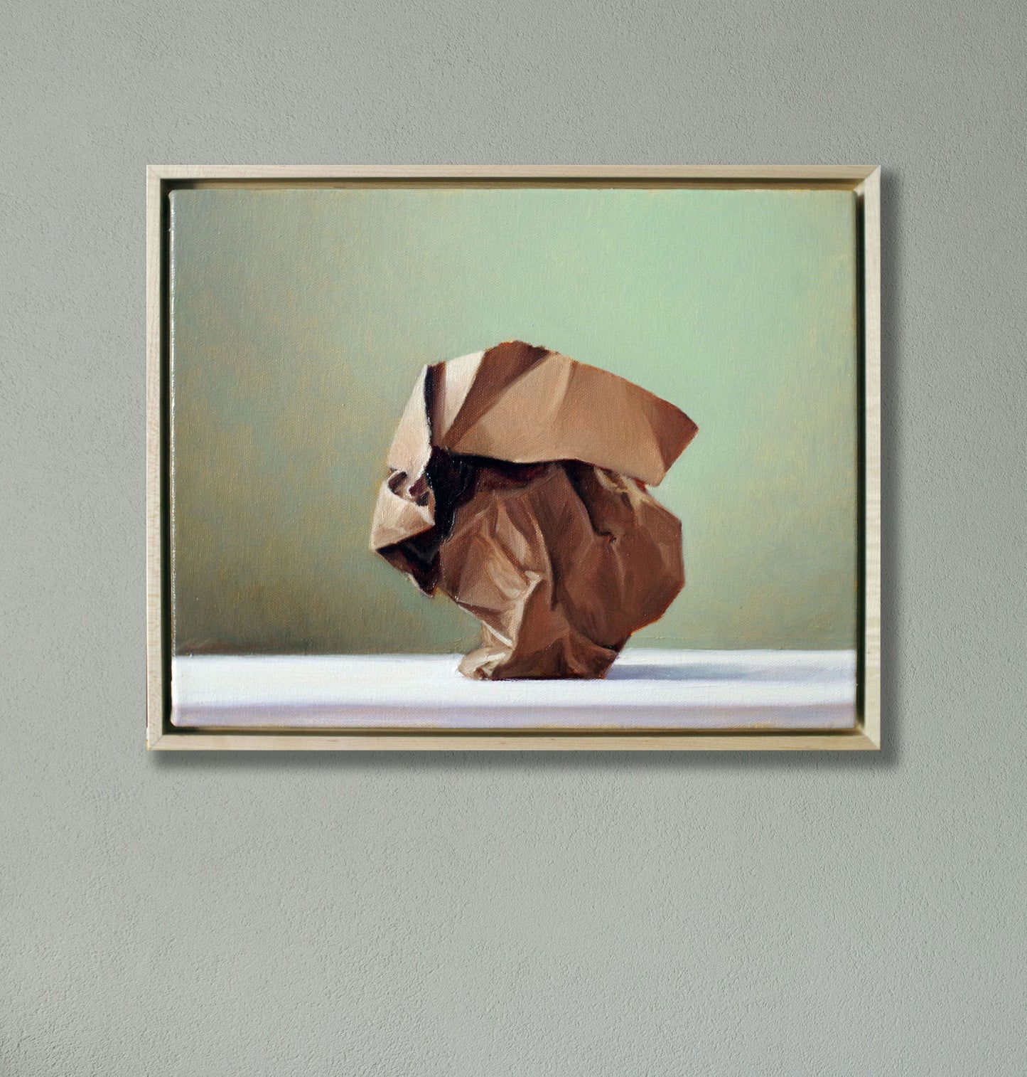 Brown Paper Still Life Painting 9x12 | Oil on Canvas, Framed