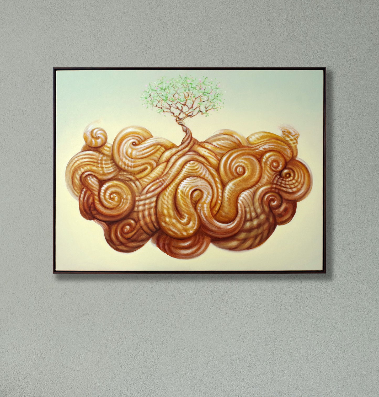 Roots Oil Painting – Original Framed Surrealist Art 30x40