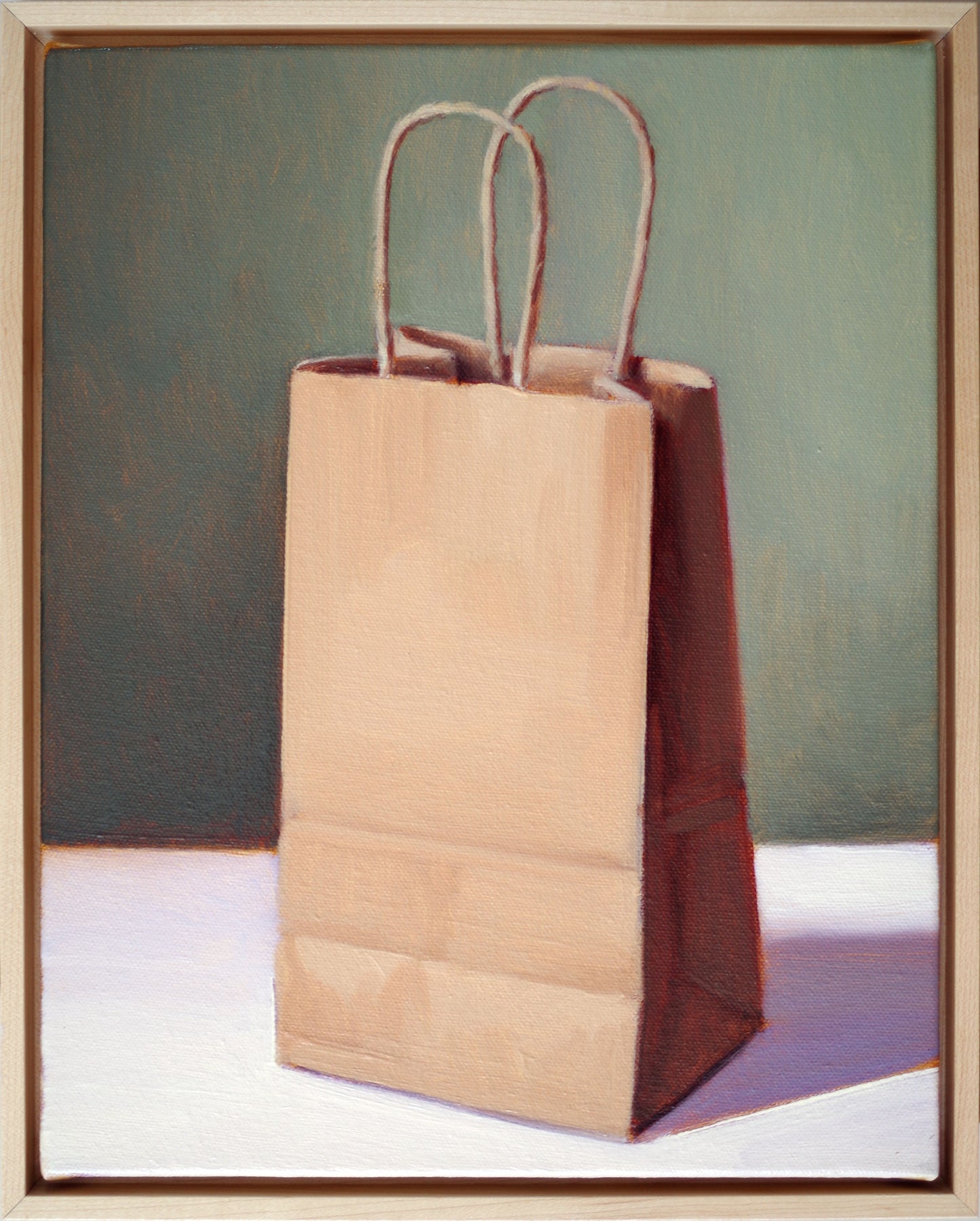 Original oil painting on canvas by James Bursenos 11 x 14 inches | Small Bag with Handles