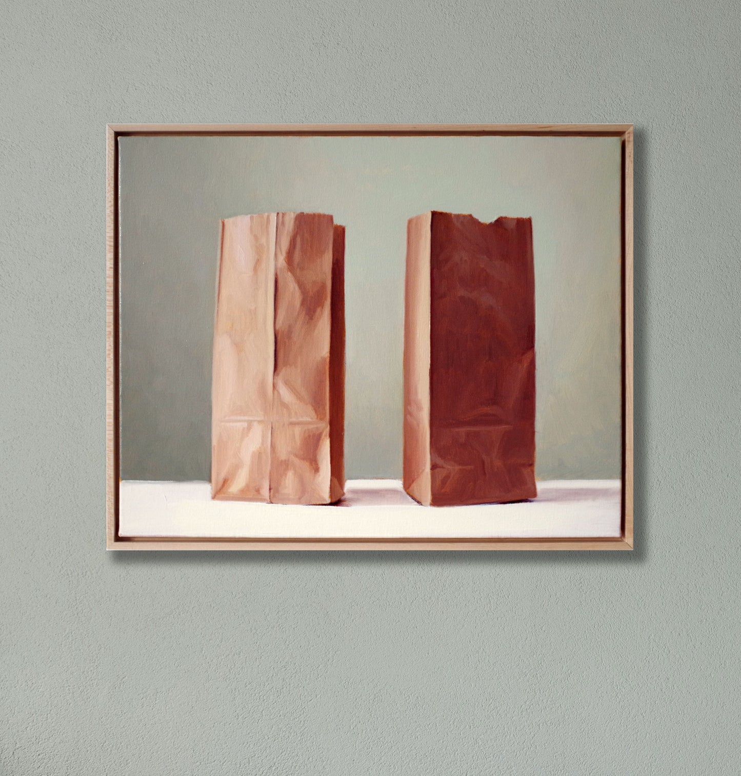 Two Bags No. 3 | Oil Painting Original Framed Still Life 16x20