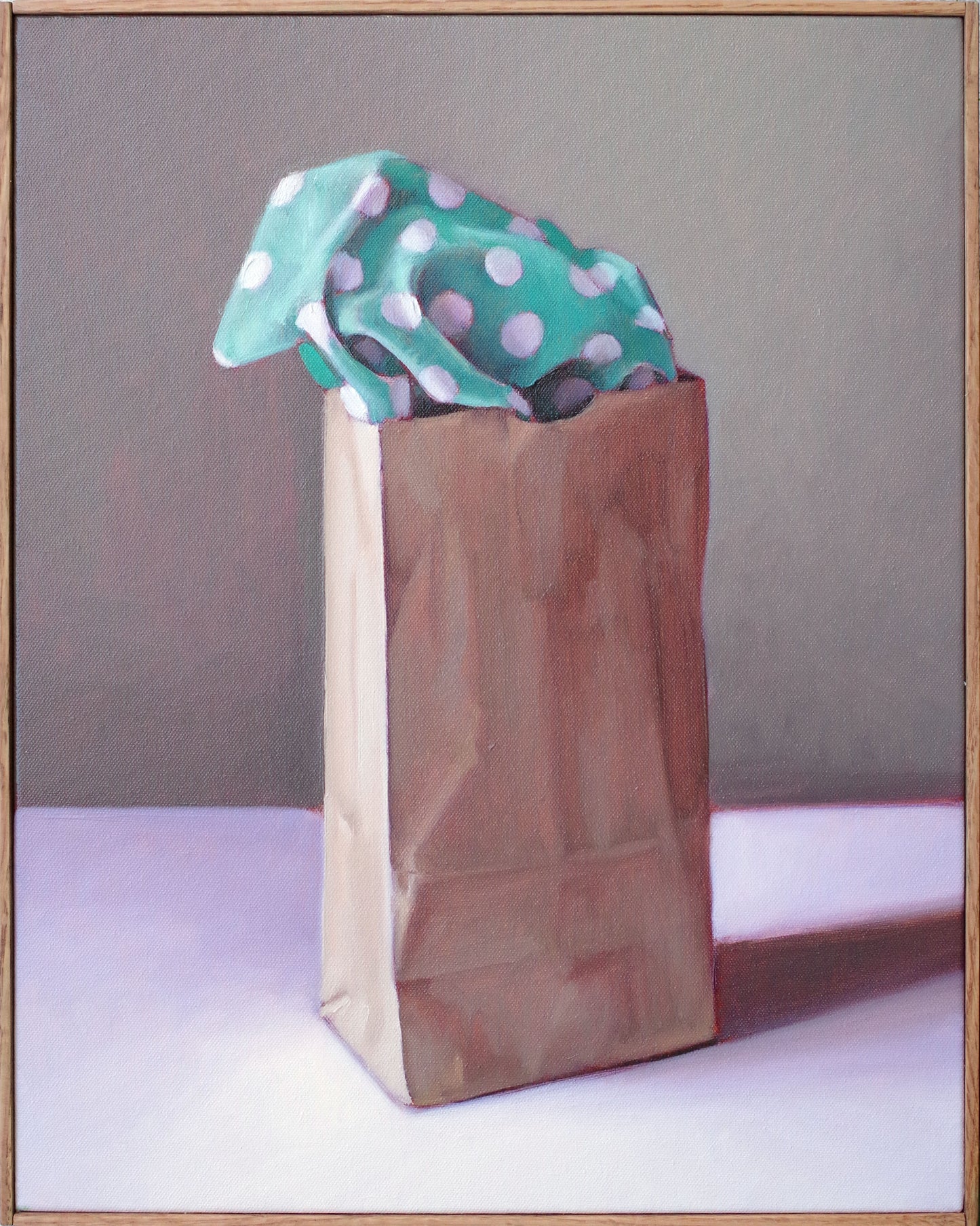 Still Life Painting - Oil on canvas | Paper Bag with Polka Dots