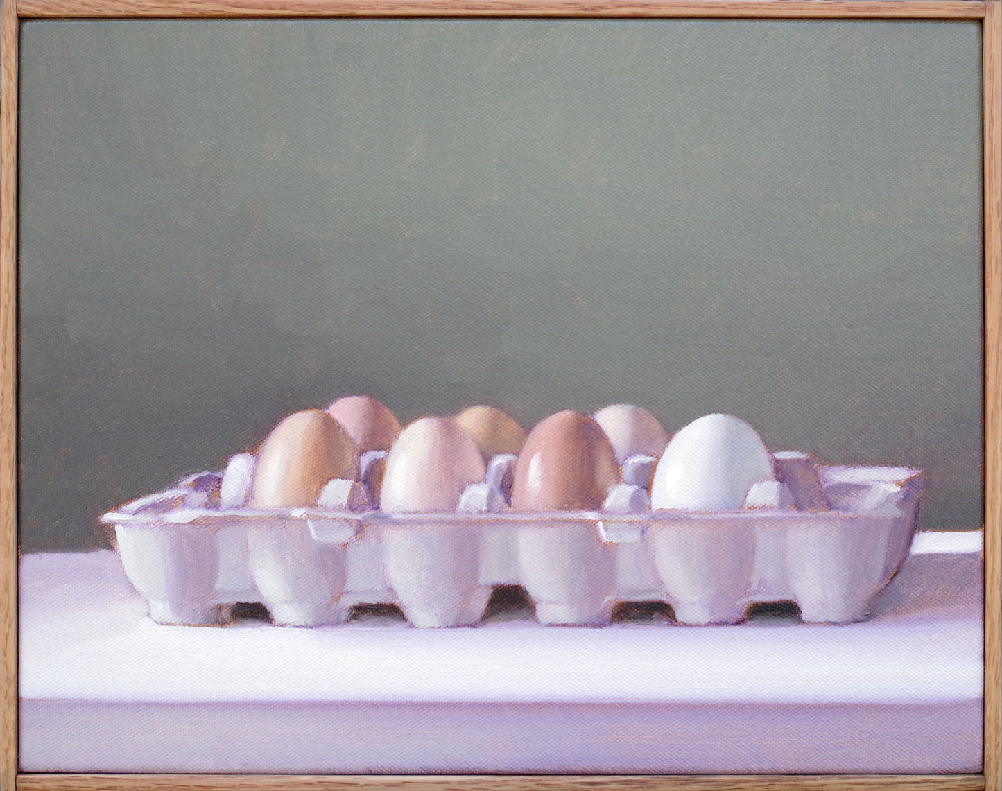 Still Life Painting of Eggs - Oil on canvas | Carton of Eggs