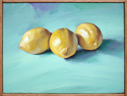 Lemon Still Life Painting | Oil on Canvas | 12 x 9