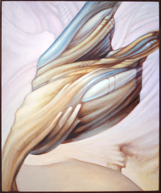 Visionary Painting - Oil on canvas | Tornado Clears Revealing Space Ship