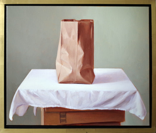 Still Life Painting 20x24 Oil on Canvas | Bag on Box