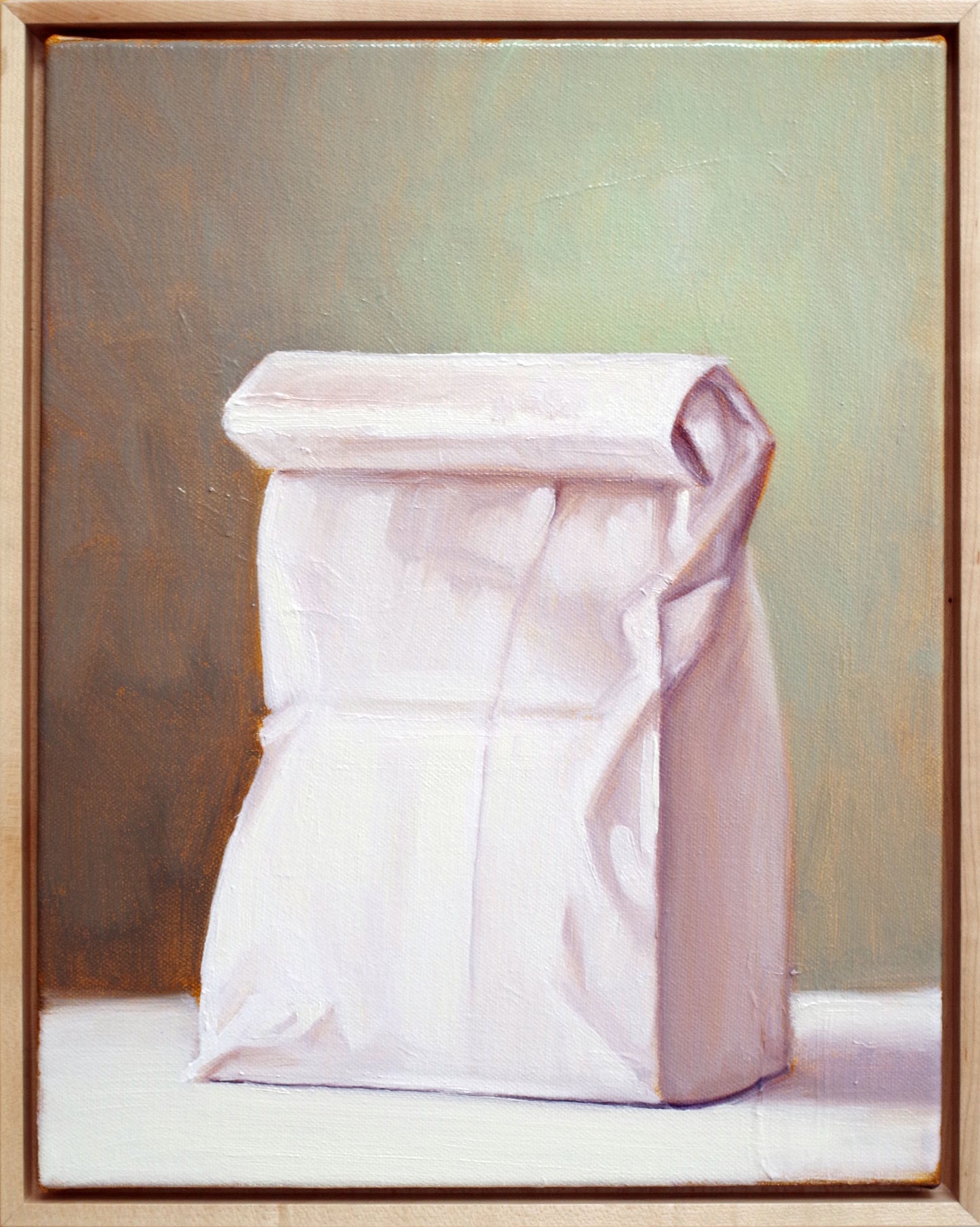 White Bakery Bag Oil Painting – Original Framed Still Life 11x14