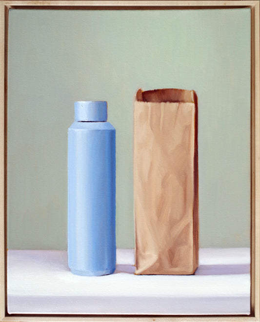 Still Life Painting 16x20 Oil on Canvas | Bottle and Bag