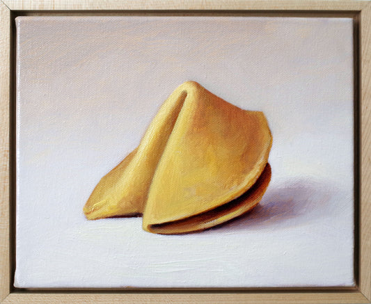 Still Life Painting 8x10 Oil on Canvas | Fortune Cookie Two with Light Frame
