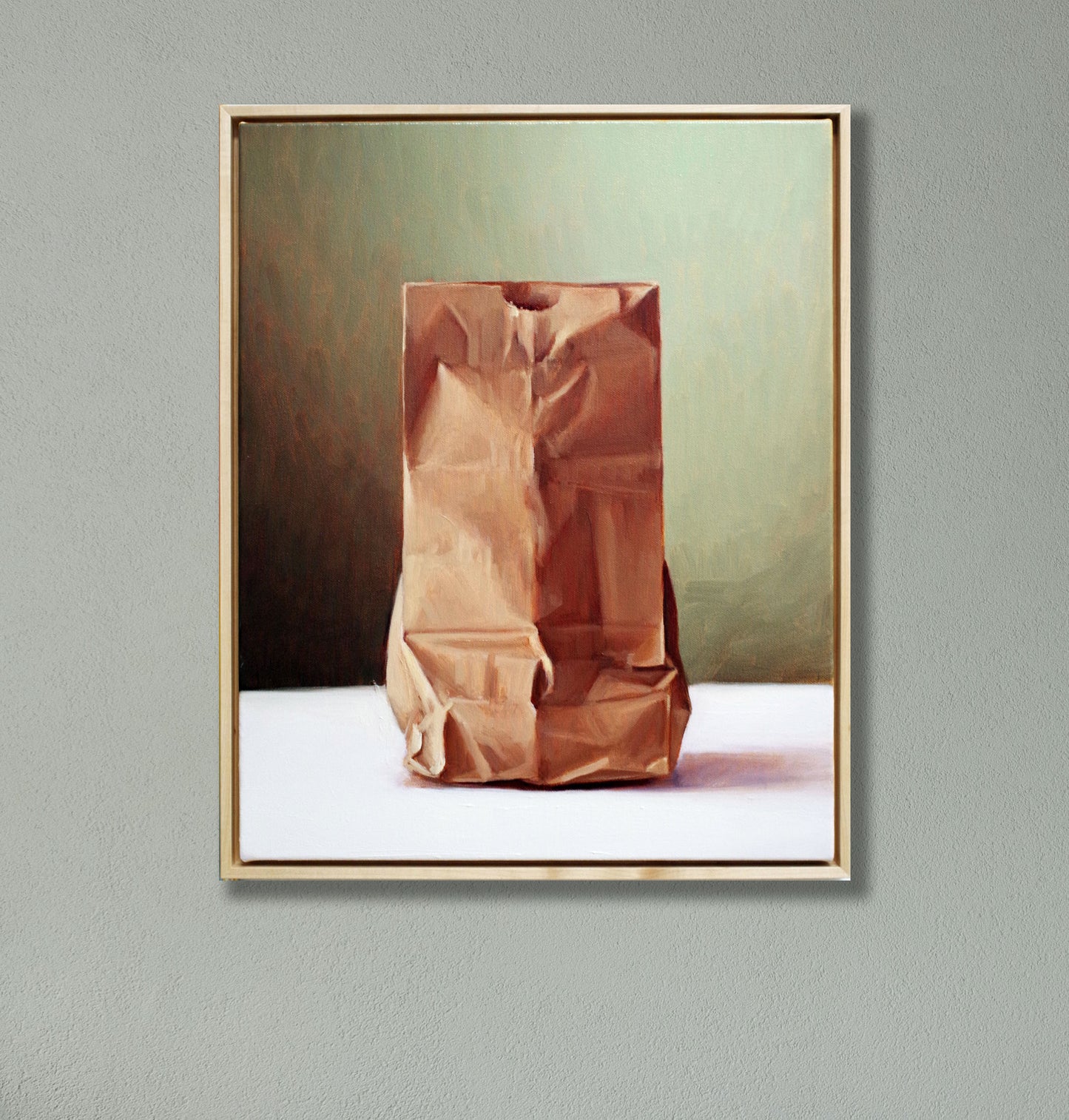 Paper Bag Still Life Painting 16x20 | Oil on Canvas, Framed