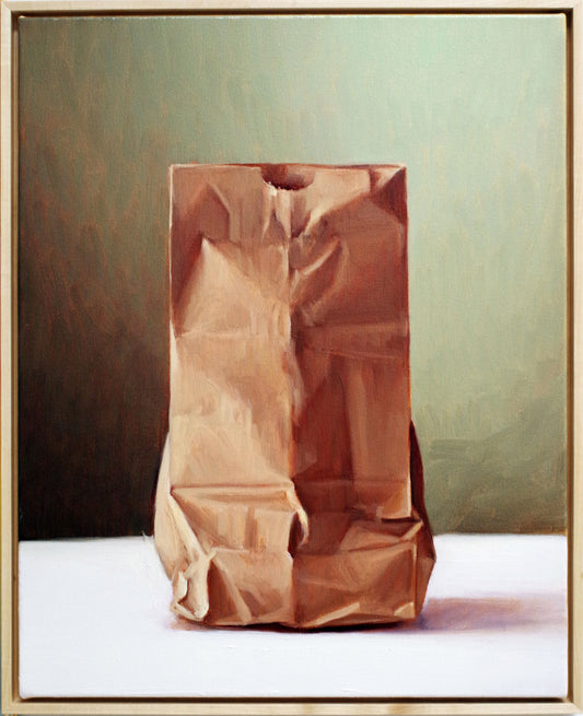 Paper Bag Still Life Painting 16x20 | Oil on Canvas, Framed