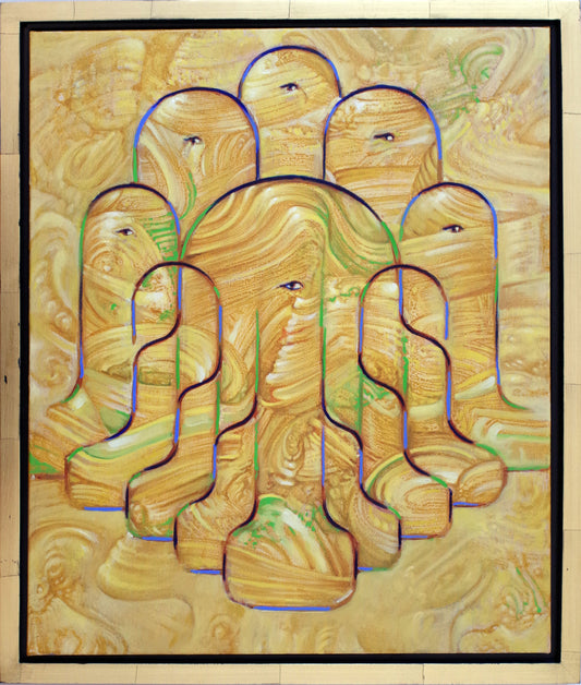 Hive Mind Oil Painting – Original Framed Surrealist Art 20x24