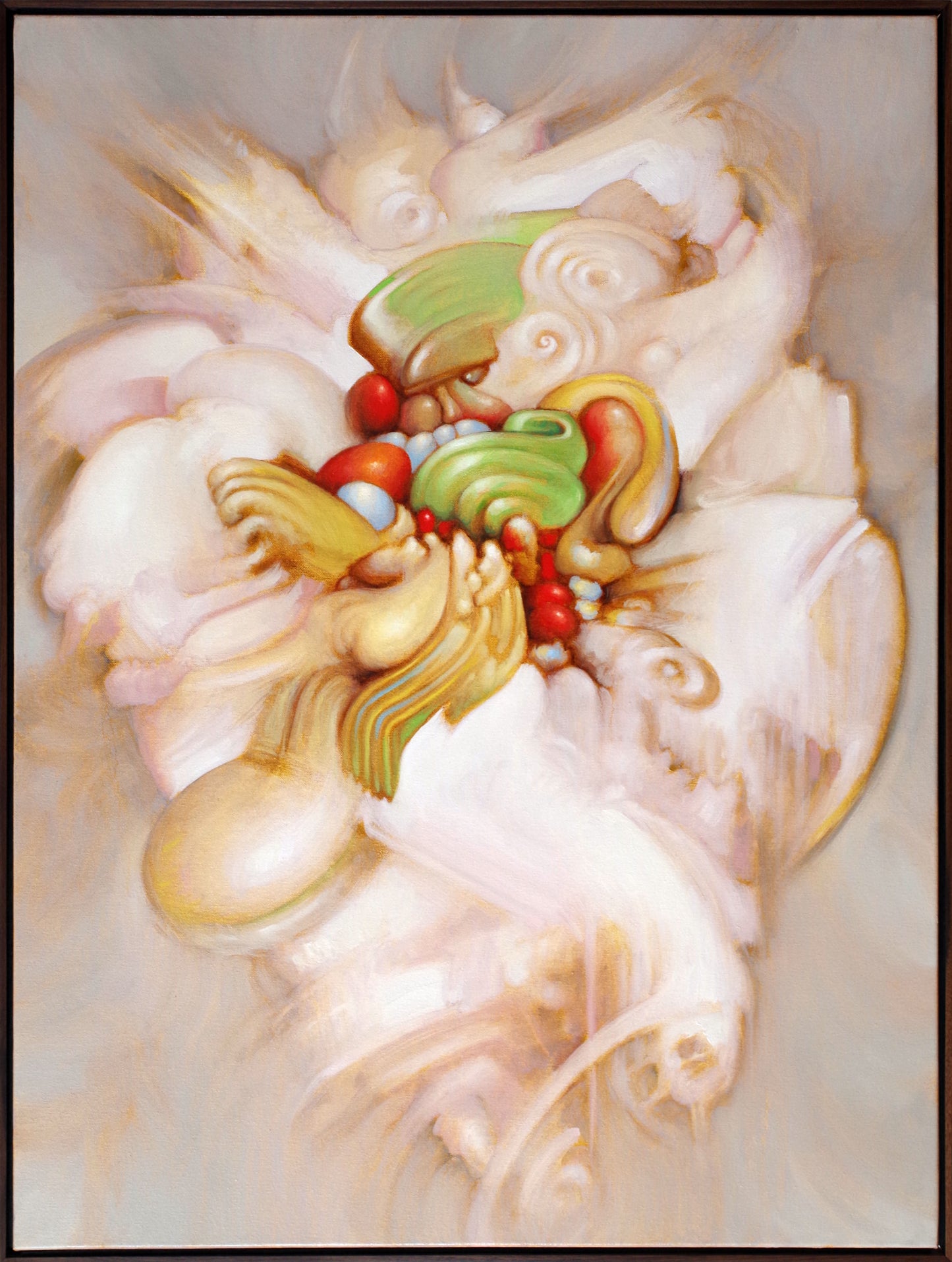 Nested Holarchy of Joyful Occasions Oil Painting – Original Framed Surrealist Art 30x40