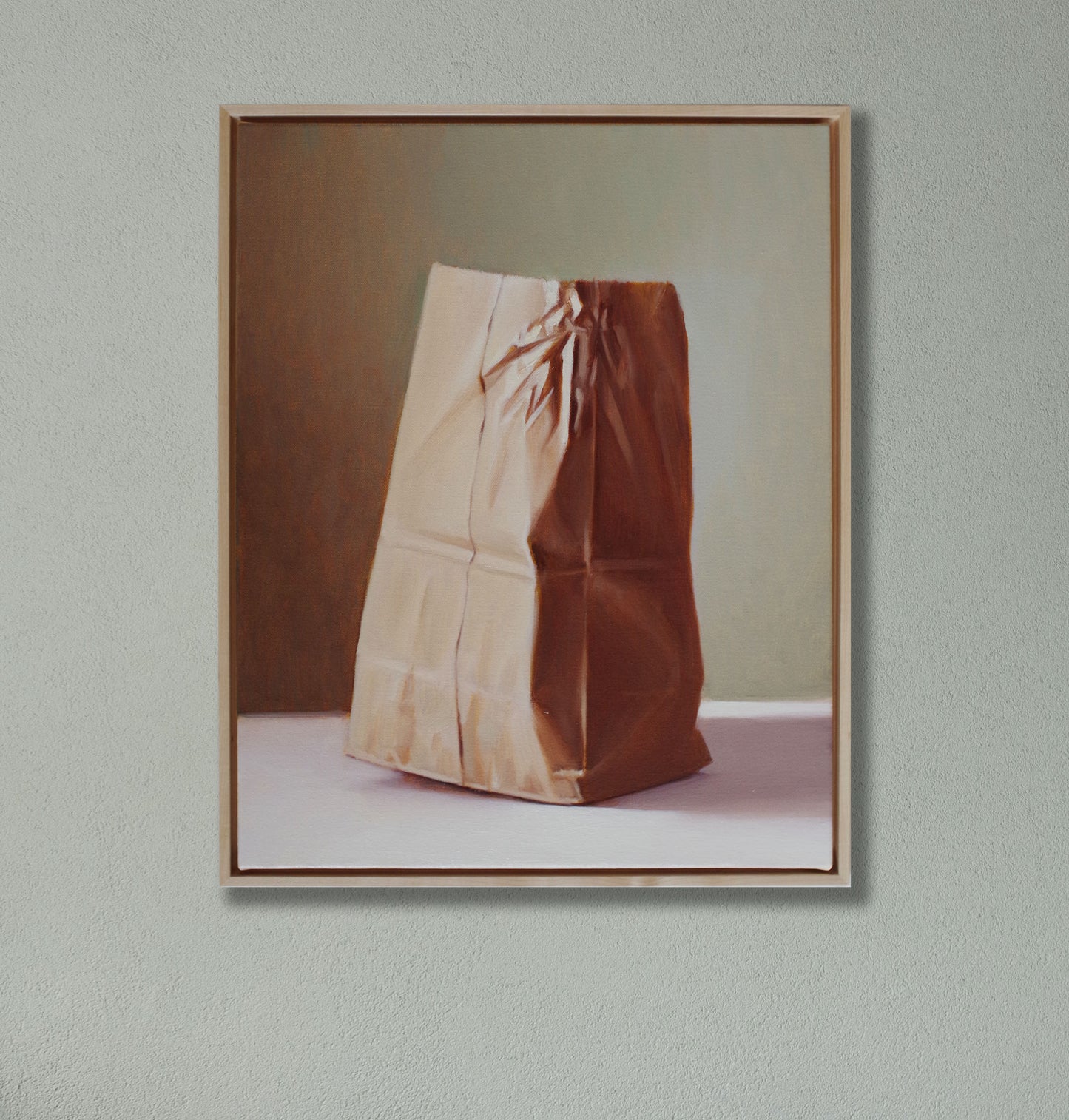 Brown Bag Still Life Painting 16x20 | Oil on Canvas, Framed