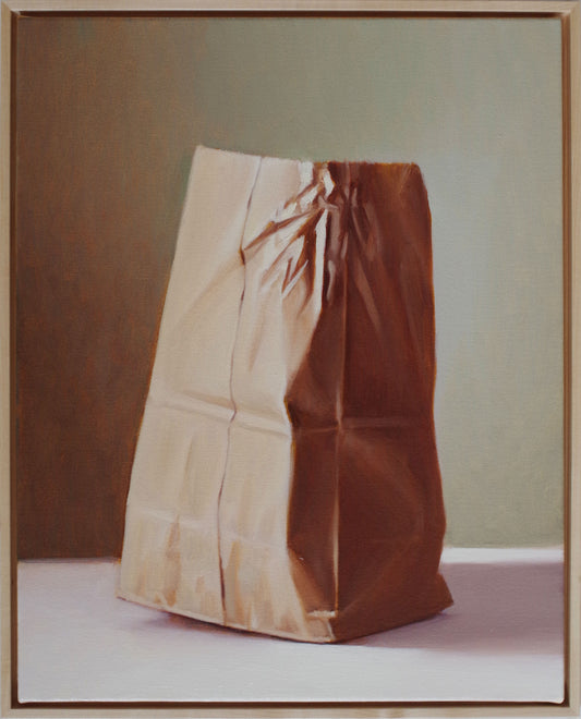 Brown Bag Still Life Painting 16x20 | Oil on Canvas, Framed