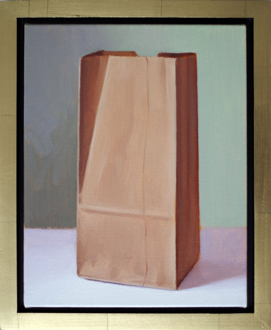 Original oil painting on canvas by James Bursenos 14 x 11 inches | Paper Bag with Fold