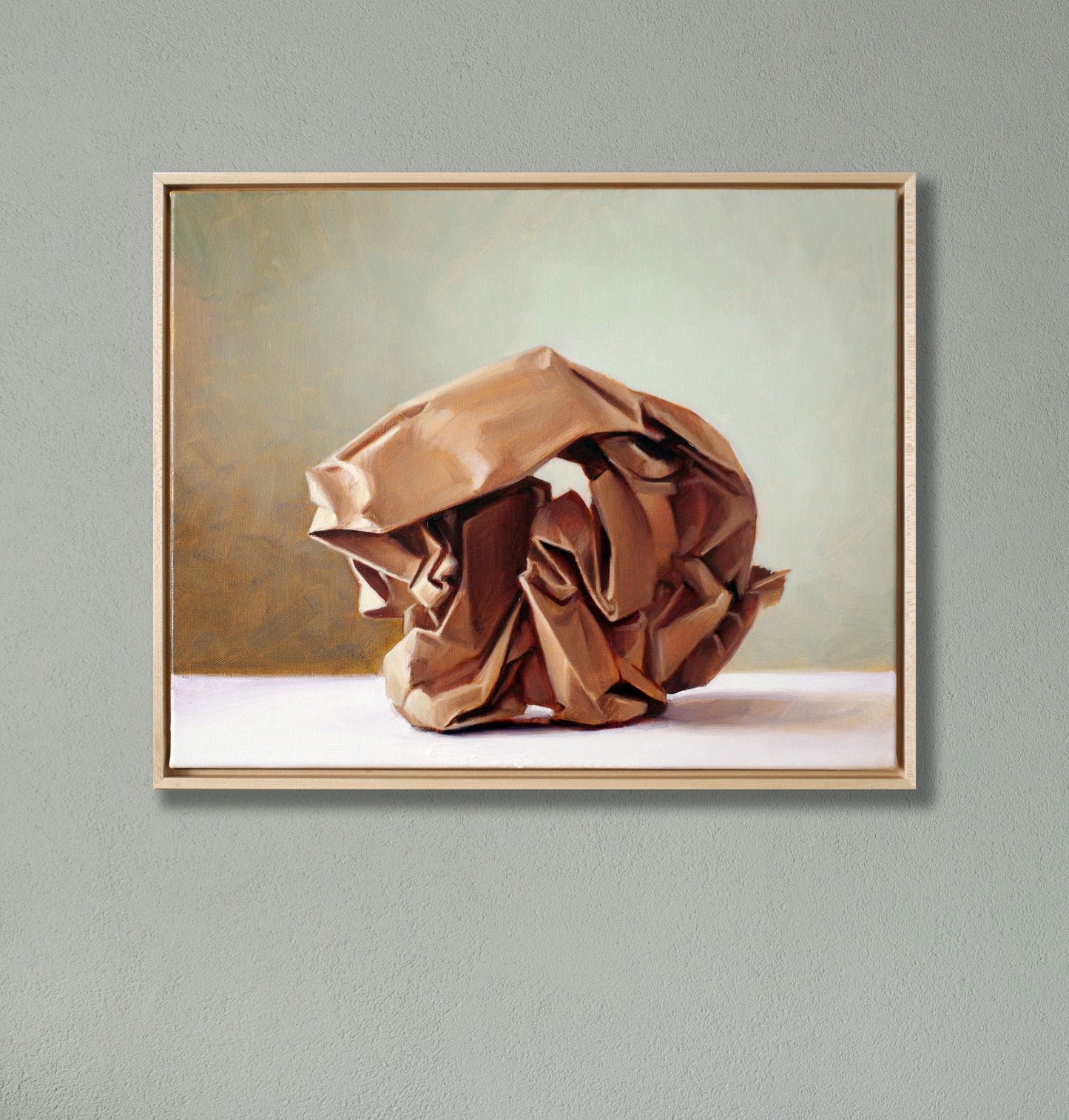 Brown Paper Oil Painting – Original Framed Still Life 16x20
