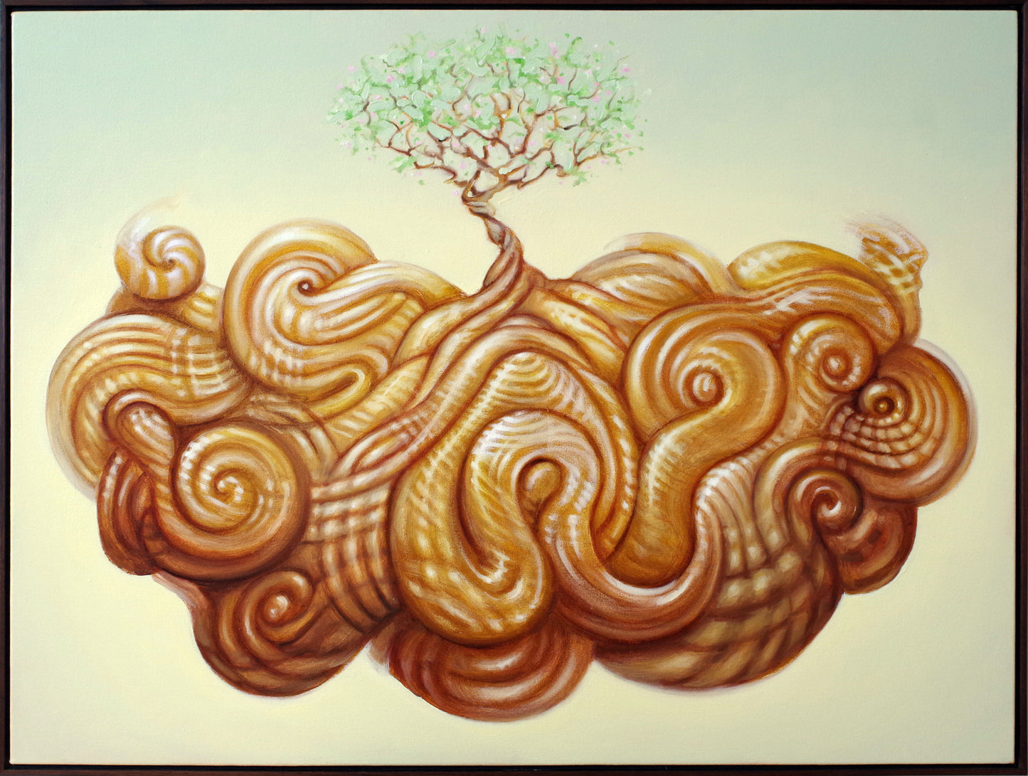 Roots Oil Painting – Original Framed Surrealist Art 30x40
