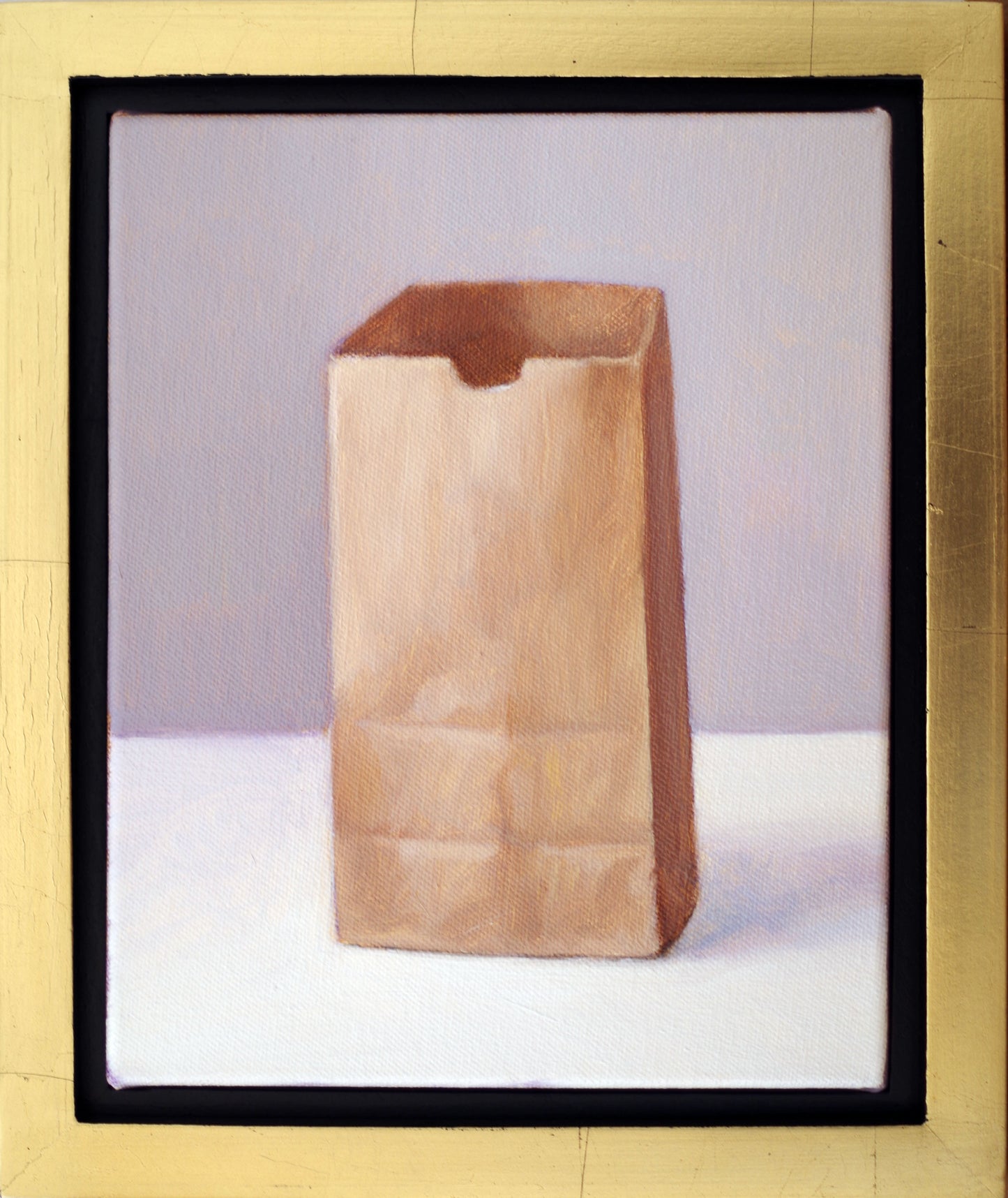 Original oil painting on canvas by James Bursenos 10 x 8 inches | Tiny Bag